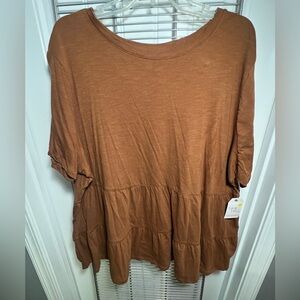 Brown peplum t-shirt
